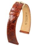 Hirsch Curea Hirsch Genuine Croco - maro auriu, luciu - 13 mm - M - Střední délka - 12 mm - De aur + 5 ani garanție și cadou GRATUIT (P80774)