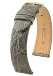 Hirsch Curea Hirsch Genuine Croco - gri, lucioasă - 17 mm - M - Střední délka - 14 mm - Argint + 5 ani garanție și cadou GRATUIT (P102585)