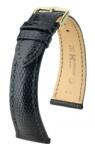 Hirsch Curea Hirsch London Lizard - negru, lucios - 19 mm - L - Standardní délka (doporučujeme) - 14 mm - Aur roz + 5 ani garanție și cadou GRATUIT