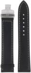 Junkers Curea din piele Junkers 22 mm - neagră/cataramă tip fluture + 5 ani garanție și cadou GRATUIT (P95160)