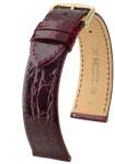 Hirsch Curea Hirsch Genuine Croco - burgundy, lucioasă - 20 mm - M - Střední délka - 16 mm - Aur roz + 5 ani garanție și cadou GRATUIT (P101071)