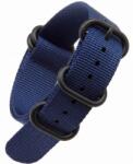 Helveti Curea NATO ZULU albastră (cataramă neagră) 22 mm + 5 ani garanție și cadou GRATUIT (P134367)