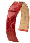 Hirsch Curea Hirsch Genuine Croco - roșu, lucios - 17 mm - M - Střední délka - 14 mm - Aur roz + 5 ani garanție și cadou GRATUIT (P101051)