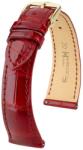 Hirsch Curea Hirsch London Alligator - roșu, lucios - 22 mm - L - Standardní délka (doporučujeme) - 18 mm - Aur roz + 5 ani garanție și cadou GRATUIT (P101282)