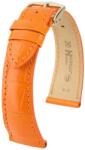 Hirsch Curea Hirsch London Alligator - portocalie, mată - 18 mm - M - Střední délka - 16 mm - Argint + 5 ani garanție și cadou GRATUIT (P96927)