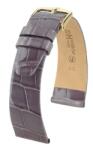 Hirsch Curea Hirsch Prestige Alligator - taupe, lucioasă - 20 mm - L - Standardní délka (doporučujeme) - 16 mm - Argint + 5 ani garanție și cadou GRATUIT (P90064)