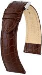 Hirsch Curea Hirsch Aristocrat - maro - 18 mm - L - Standardní délka (doporučujeme) - 16 mm - Argint + 5 ani garanție și cadou GRATUIT (P40511)