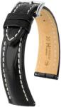Hirsch Curea Hirsch Capitano - negru - 20 mm - L - Standardní délka (doporučujeme) - 18 mm - Argint + 5 ani garanție și cadou GRATUIT (P90207)