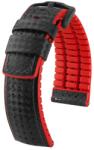 Hirsch Curea Hirsch Ayrton - negru-roșu - 22 mm - L - Standardní délka - 20 mm - Negru + 5 ani garanție și cadou GRATUIT