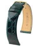 Hirsch Curea Hirsch Genuine Croco - verde închis, lucioasă - 14 mm - M - Střední délka - 12 mm - Aur roz + 5 ani garanție și cadou GRATUIT (P96629)