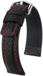 Hirsch Curea Hirsch Carbon - negru, cusături roșii - 18 mm - L - Standardní délka (doporučujeme) - 16 mm - Argint + 5 ani garanție și cadou GRATUIT (P39720)