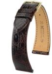 Hirsch Curea Hirsch Genuine Croco - maro, lucioasă - 20 mm - L - Standardní délka (doporučujeme) - 18 mm - De aur + 5 ani garanție și cadou GRATUIT (P80555)