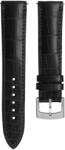 Biatec Curea din piele Biatec | Aligator negru autentic - 20 mm - Argint + 5 ani garanție și cadou GRATUIT (P110671)