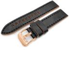 Vostok-Europe Curea din piele Vostok Europe pentru Almaz NH35A-320B259 - negru/cataramă aurie + 5 ani garanție și cadou GRATUIT (P83789)