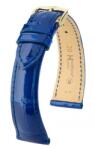 Hirsch Curea Hirsch London Alligator - albastru regal, lucios - 20 mm - L - Standardní délka (doporučujeme) - 16 mm - Aur roz + 5 ani garanție și cadou GRATUIT (P99806)
