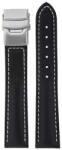 Junkers Curea din piele Junkers 22mm - negru/cu cataramă basculantă - 22 mm + 5 ani garanție și cadou GRATUIT