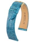 Hirsch Curea Hirsch Genuine Croco - turcoaz, lucios - 13 mm - M - Střední délka - 12 mm - Aur roz + 5 ani garanție și cadou GRATUIT (P99928)