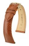 Hirsch Curea Hirsch London Lizard - maro auriu, lucioasă - 20 mm - M - Střední délka - 16 mm - De aur + 5 ani garanție și cadou GRATUIT (P80492)