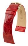 Hirsch Curea Hirsch Prestige Crocodile - roșu - 15 mm - M - Střední délka - 14 mm - Argint + 5 ani garanție și cadou GRATUIT (P101201)