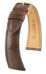 Hirsch Strap Hirsch London Lizard - maro, lucios - 16 mm - M - Střední délka - 14 mm - Aur roz + 5 ani garanție și cadou GRATUIT (P107033)