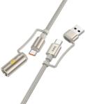 hoco. Cablu de încărcare HOCO U138 2-în-1 USB/Type-C - Type-C/priză brichetă, 120 cm, GRI DESCHIS (U138 GREY)