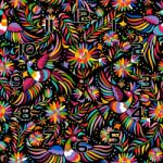 Coloray Üveg falióra Madarak mexikói stílusban 30x30 cm (pl-zsk-30x30-TD-286)