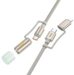 hoco. Cablul de încărcare HOCO U138 pentru iPhone 14 Plus / 14 Pro Max / 14 Pro, 2-în-1 USB/Type-C - Lightning/LED, 120 cm, GRIS DESCHIS (U138 LIGHTNING LED GREY)