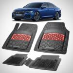 TeamCar Covorase Cauciuc Tavita Compatibile Audi A6 C8 Sedan 2018-2025-Red (SKUAUDIA6C8SED41805358)