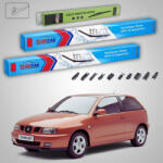 TeamCar Ștergătoare Seat Ibiza 6K1 1993-2002 | Set Față și Spate Flat - TeamCar® (TC-IBIZA6K1HOOK530480350FU)