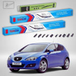 TeamCar Ștergătoare Seat Leon 1P1 2009-2012 | Set Față și Spate Flat - TeamCar® (TC-LEON1P1FL650650280FU)
