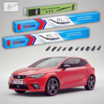 TeamCar Ștergătoare Seat Ibiza KJ1 2017-prezent | Set Față și Spate Flat - TeamCar® (TC-IBIZAKJ1PB16650400330FU)