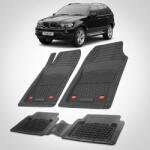 TeamCar Covorase Auto TEAMCAR® Tip Tăviță pentru BMW X5 E53 1999-2006, Compatibile Universal, Negru, Set Complet Față-Spate (presuri-BMW/X5/E53/1999-2006-APF-F55)