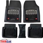 TeamCar® Covorase Auto Universale Safir Set 5 Piese Compatibile | Black/Silver (SetTeamCar/UNV/APF-silv-76-5pcs)