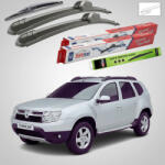 TeamCar Ștergătoare Dacia Duster I (2010-2014) Flat | Set Față Spate 4x2 Upgrade - TeamCar® (TCDACDUST1FLSC6004504X2)