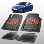 TeamCar® Covorase Auto Hyundai Accent IV (RB: 2010-2015) - Cauciuc Tip Tavita-Red (HYUaJe32Ua2015)