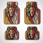 DECOMAT Covorase Auto Universale Lion Power - Design Tribal Rosu-Galben (decomatLion Power88h3q9zz6)