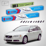 TeamCar Ștergătoare Volvo V70 III 2007-2016 | Set Față și Spate Flat - TeamCar® (TC-VOLVOV70IIIPB19650500350FU)