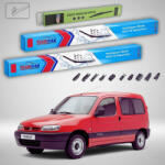 TeamCar Ștergătoare Citroën Berlingo Gen I (M49/M59) MPV 2-Door 1996-2008 | Set Față și Spate Flat Premium - TeamCar® (TC-BER1D550550350350FLP)