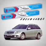 TeamCar Ștergătoare Mercedes-Benz Clasa C S204 T-Model 2007-2008 | Set Față Flat - TeamCar® (TCMBCLASACS2046006000FU)