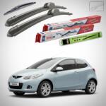 TeamCar Ștergătoare Mazda 2 DE 2008-2010 | Set Față și Spate Flat - TeamCar® (TC-MZ2DE086003350F)
