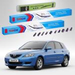 TeamCar Stergatoare Mazda 3 BK Hatchback 2003-2006 Set Fata si Spate Flat Premium TeamCar (TC-MZ3BKHB03FPSP)