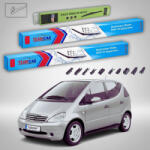 TeamCar Ștergătoare Mercedes-Benz Clasa A W168 1997-2004 | Set Față și Spate Flat - TeamCar® (TC-MBCLASAAW1686505753500FU)