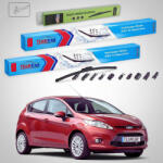 TeamCar Ștergătoare Ford Fiesta Gen VI Pre-facelift Hatchback 2008-2012 | Set Față și Spate Flat Premium - TeamCar® (TC-FORD432)