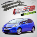 TeamCar Ștergătoare Honda Jazz Gen III (GE6/GE8/GG1-GG6/GP1) Hatchback 2008-2015 | Set Față și Spate Flat - TeamCar® (TC-GE6650350350FL)
