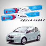 TeamCar Ștergătoare Citroën C2 Gen I JM Hatchback 2003-2009 | Set Față Flat Premium - TeamCar® (TC-C2JM600450FLP)
