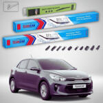 TeamCar Ștergătoare Kia Rio IV YB Hatchback 2017-prezent | Set Față și Spate Flat Premium - TeamCar® (TC-RIOIVHB-654028FLP)