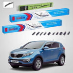 TeamCar Ștergătoare Kia Sportage III SL SUV 2010-2015 | Set Față și Spate Flat Premium - TeamCar® (TC-SPORT3-604530FP)