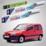 TeamCar Ștergătoare Citroën Berlingo Gen I (M49/M59) MPV 2-Door 1996-2008 | Set Față și Spate Hibrid - TeamCar® (TC-BER1D22221414HB)