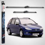 Bosch Ștergătoare Parbriz Peugeot 206 SW (2E/K) 2002-2009 | Set Față 650+400mm Aerotwin AR653S | Bosch (AR653SPEUG206SW0209)