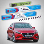 TeamCar Ștergătoare Mazda 3 BN Facelift 2016-2019 | Set Față și Spate Flat Premium - TeamCar® (TC-MZ3BNFL16FSFP)